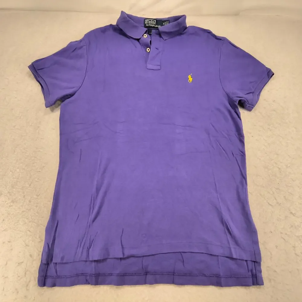 Polo by Ralph Lauren Short Sleeve Collared Polo Shirt Mens Size Medium M Purple